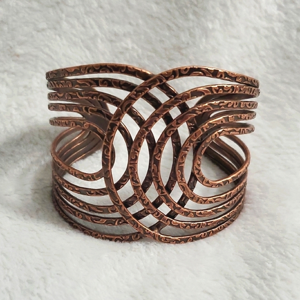 Intricate Copper Cuff Bracelet